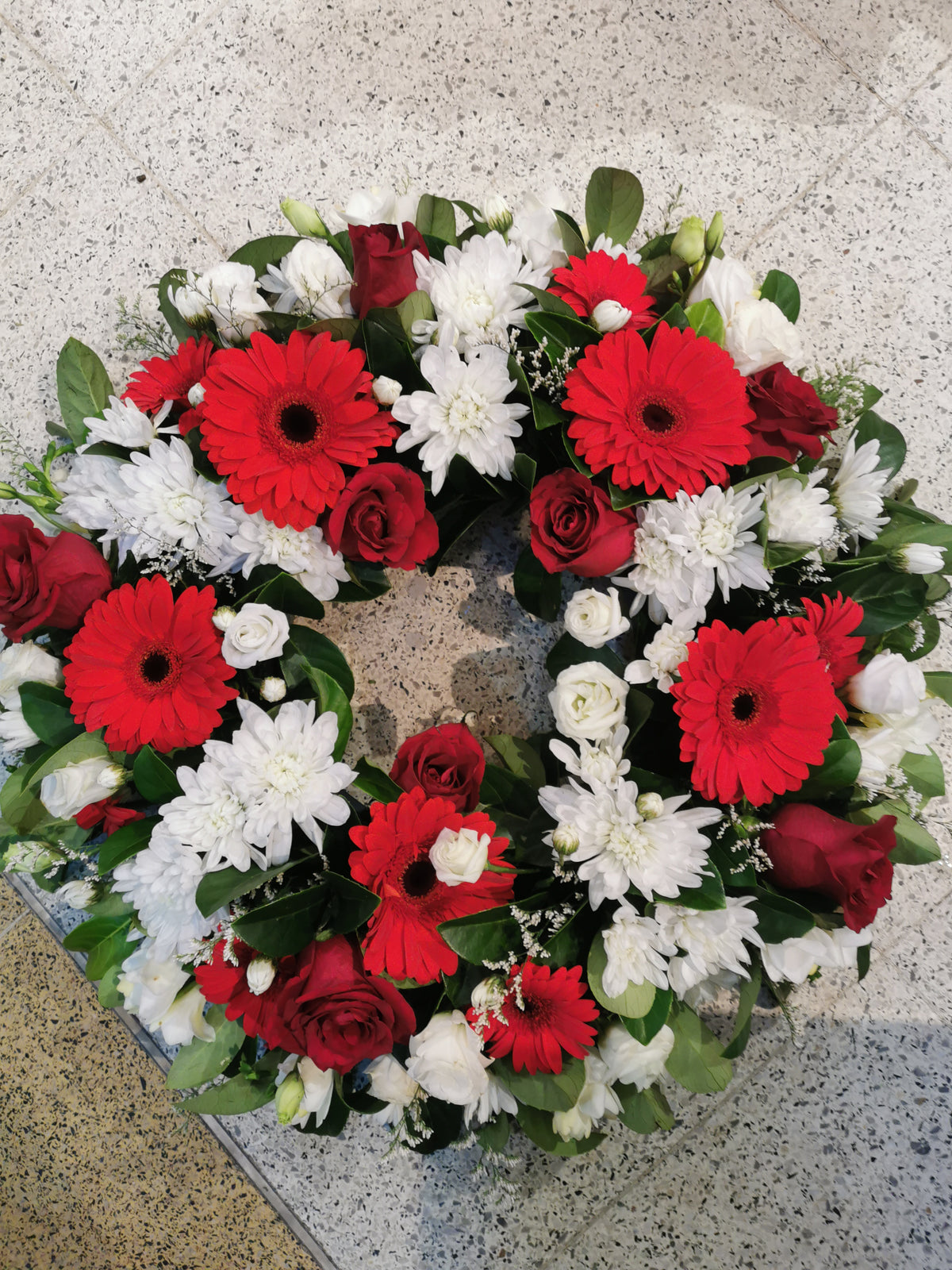 Red and White Wreath