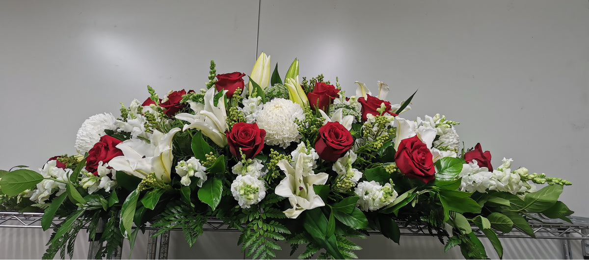 Red White Casket