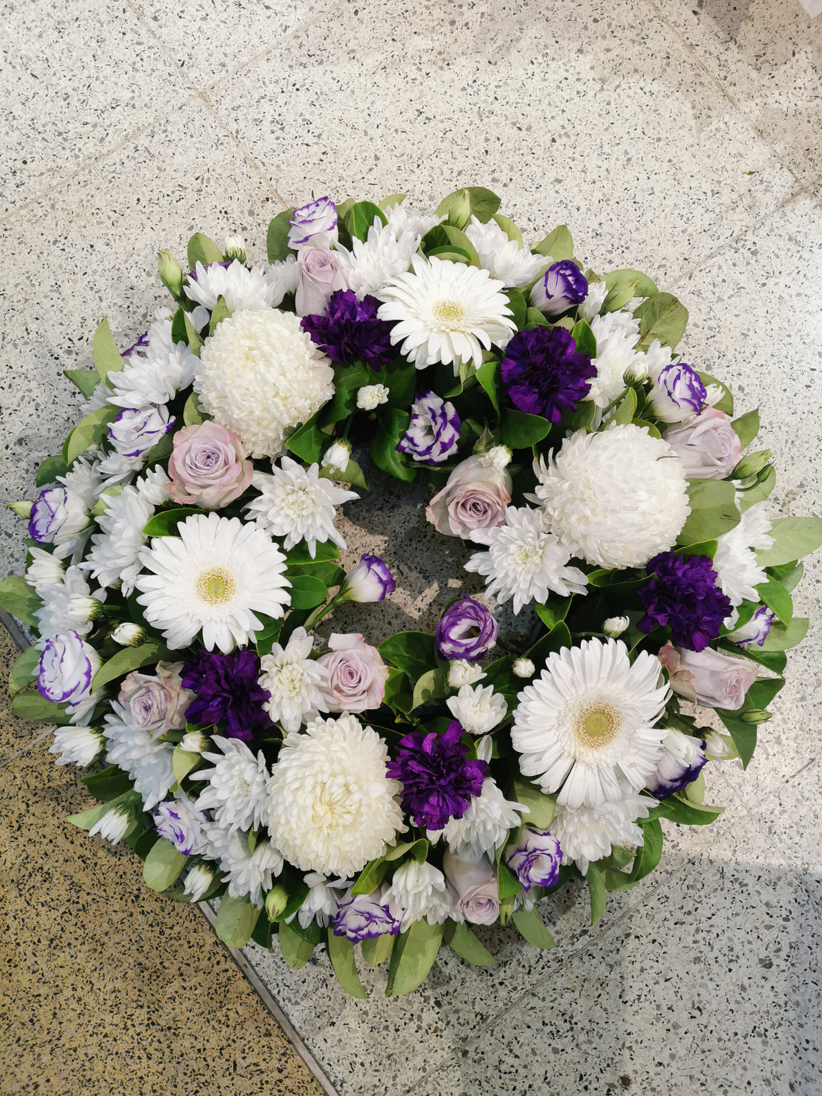 Purple White Mix Wreath