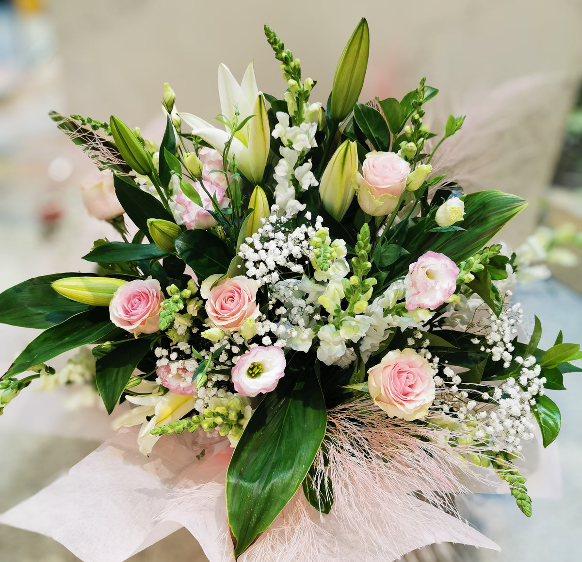 Baby Pink with White